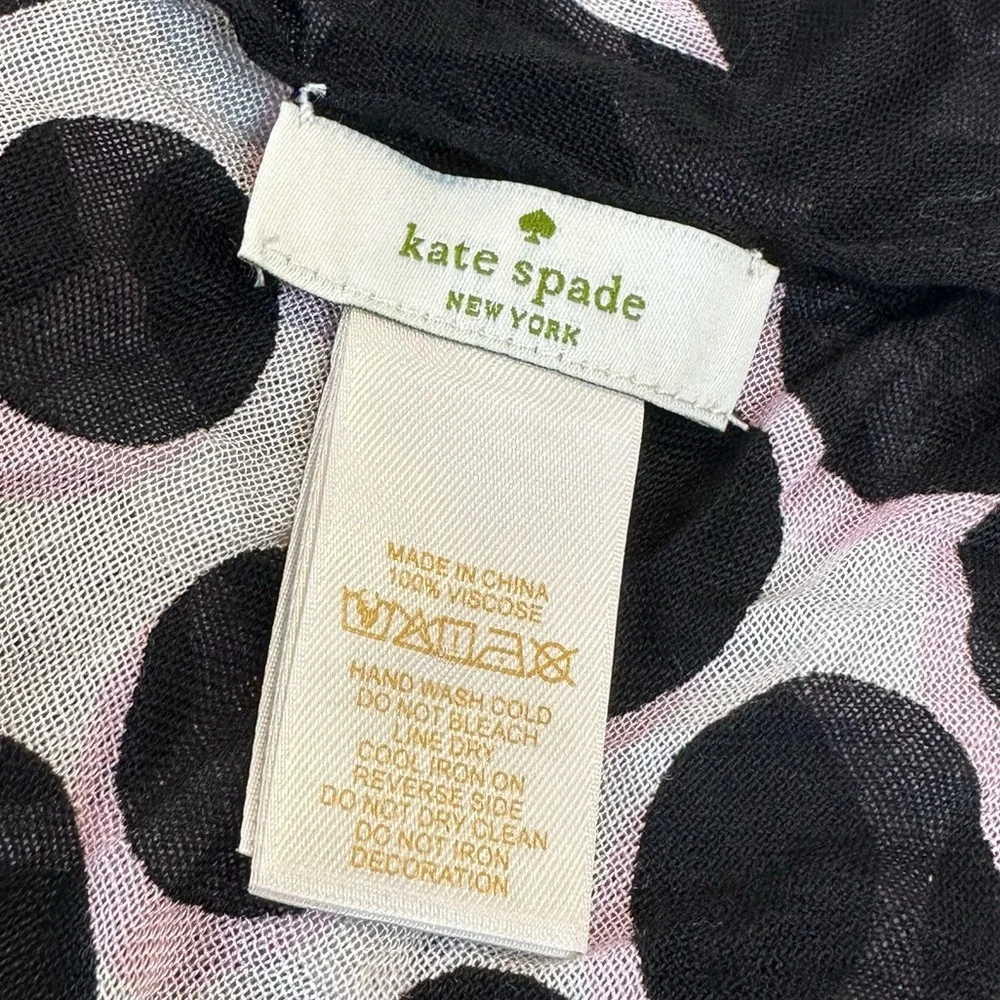 Kate Spade Polka Dot Mod Scarf Black White Pink - Picture 3 of 7